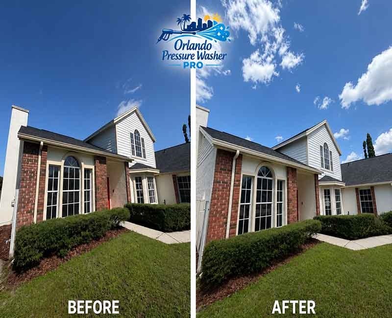 House washing services Orlando FL — complete exterior cleaning for stucco, vinyl, wood and painted surfaces in Dr. Phillips, Windermere, Celebration, Lake Nona and Horizon West